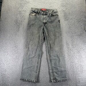 Vintage Outlaw Jeans Mens 30x29 Gray Cotton Denim Straight Leg Workwear Travel
